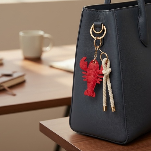 Shiraleah Red Lobster Bag Charm Key Ring Coastal Nautical - Picture 4 of 4